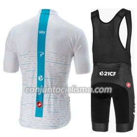 Conjunto Maillot + Culotte Corto con tirantes 2018 Team Sky N001